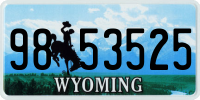 WY license plate 9853525