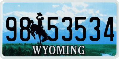 WY license plate 9853534