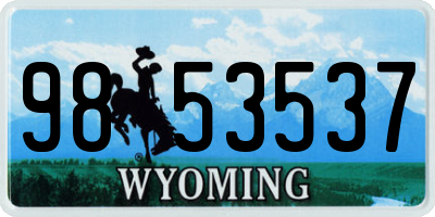 WY license plate 9853537