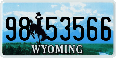 WY license plate 9853566