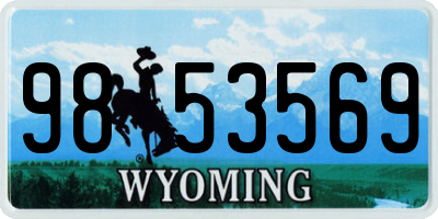 WY license plate 9853569