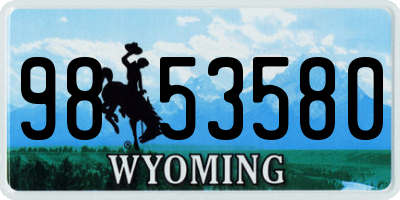 WY license plate 9853580