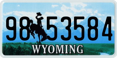 WY license plate 9853584