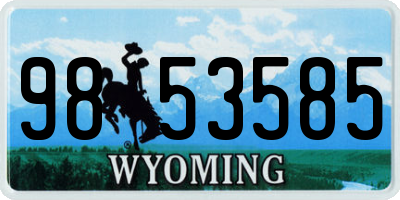 WY license plate 9853585