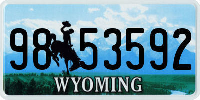 WY license plate 9853592