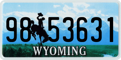 WY license plate 9853631
