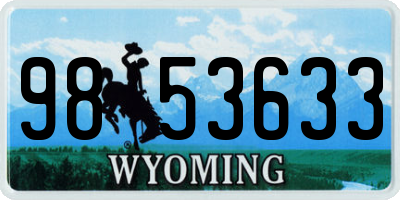 WY license plate 9853633