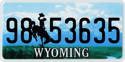 WY license plate 9853635