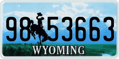 WY license plate 9853663