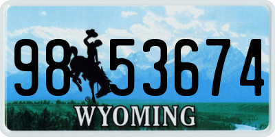 WY license plate 9853674