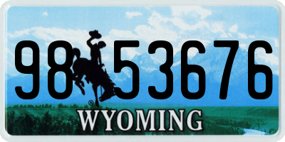 WY license plate 9853676