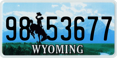 WY license plate 9853677