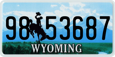 WY license plate 9853687
