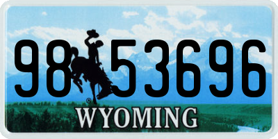 WY license plate 9853696