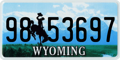 WY license plate 9853697