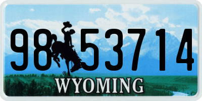WY license plate 9853714