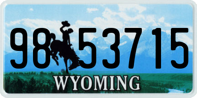 WY license plate 9853715