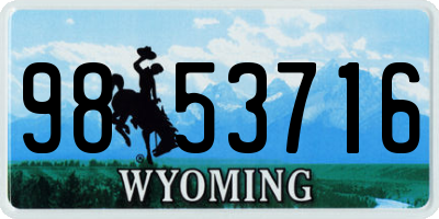 WY license plate 9853716
