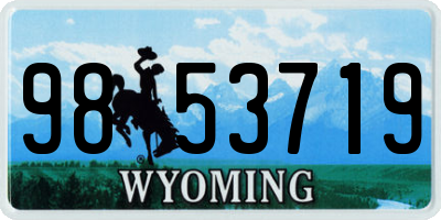 WY license plate 9853719