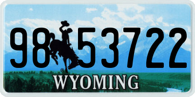 WY license plate 9853722
