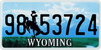 WY license plate 9853724