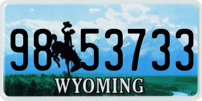 WY license plate 9853733