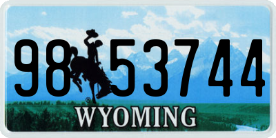 WY license plate 9853744