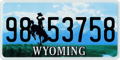 WY license plate 9853758