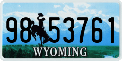 WY license plate 9853761