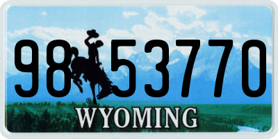 WY license plate 9853770