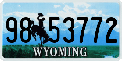 WY license plate 9853772
