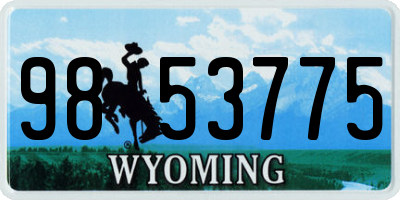 WY license plate 9853775