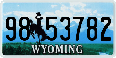 WY license plate 9853782