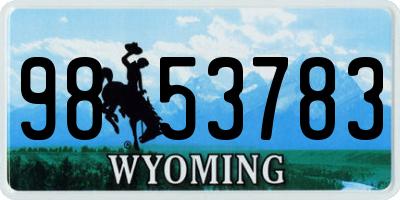 WY license plate 9853783