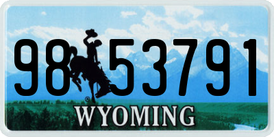 WY license plate 9853791