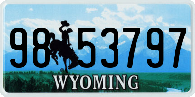 WY license plate 9853797