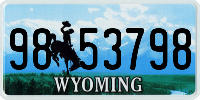 WY license plate 9853798