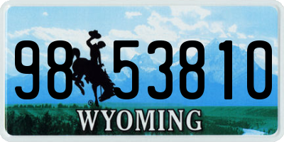 WY license plate 9853810