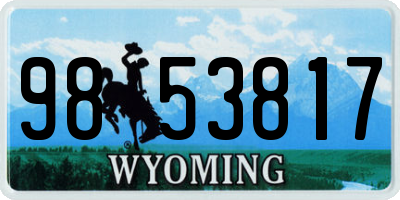 WY license plate 9853817