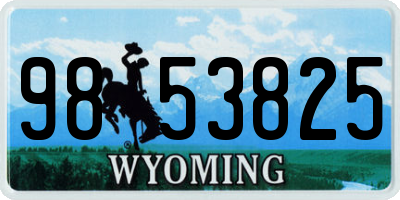 WY license plate 9853825
