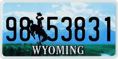 WY license plate 9853831