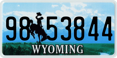 WY license plate 9853844