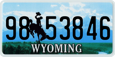 WY license plate 9853846