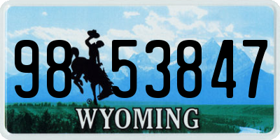 WY license plate 9853847
