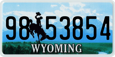 WY license plate 9853854