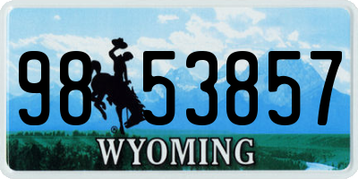 WY license plate 9853857