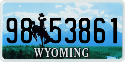 WY license plate 9853861