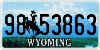 WY license plate 9853863