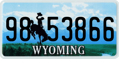 WY license plate 9853866