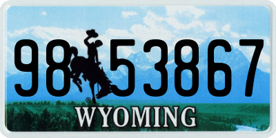 WY license plate 9853867